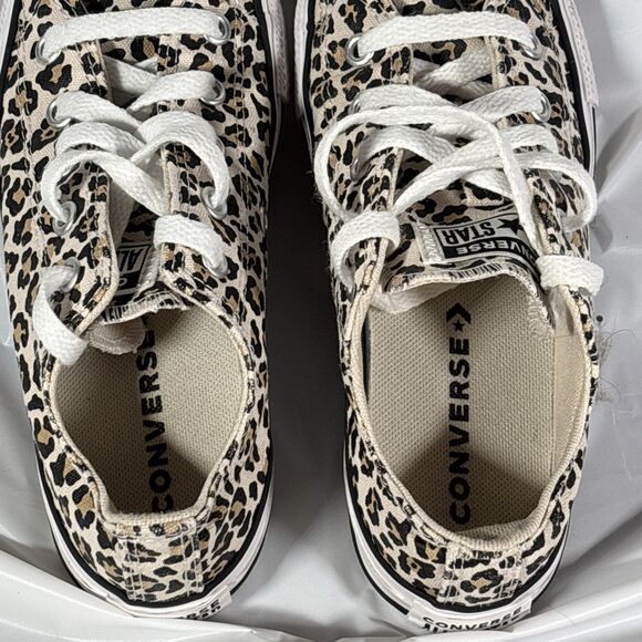 Converse All Stars Leopard Print Sneakers (Youth Size 1 Boys Girls) Shoes - Picture 6 of 7